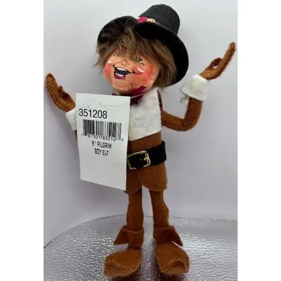 Annalee Pilgrim Boy Elf 2008 Annalee Mobilitee 9" Doll 351208 - Tag - Picture 2 of 8
